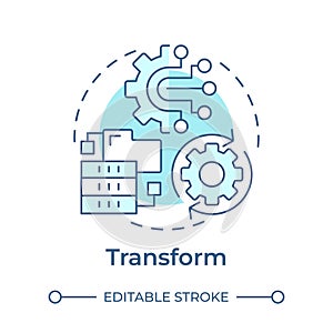 Transform soft blue concept icon
