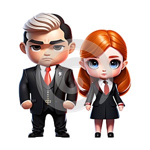 Transform your funnycharacter into iconcharacter man and girlkorea with judge whitebackground photo