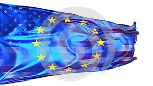 The transformation of the European flag into the American one