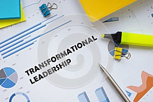 Transformational Leadership phrase on the page photo