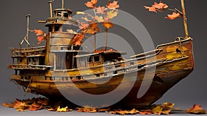 The Transformations of a Rusty Shipwreck Across the Seasons