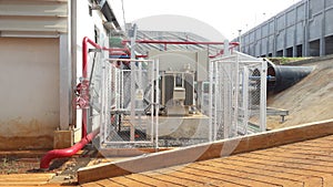 Transformer with fire sprinkler piping, fire prtection system