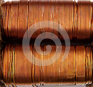 The transformer windings are made of lacquered copper wire.