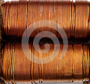 The transformer windings are made of lacquered copper wire. photo