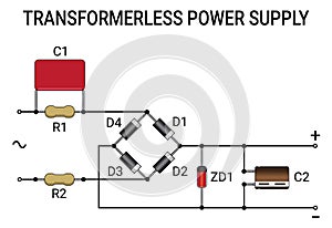 Transformerless power supply circuit