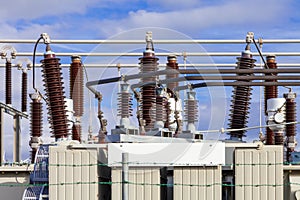 Transformers in the Collector Substation of a wind farm photo