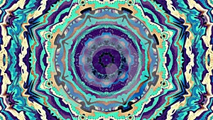 Transforming abstract mandala. 4k loop footage. Sacred symbol. Art mosaic mandala