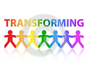 Transforming Paper People Rainbow photo
