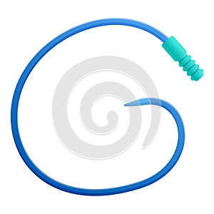 Transfusion needle icon, cartoon style