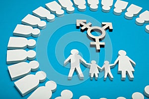 Transgender activism, civil bisexuality family concept