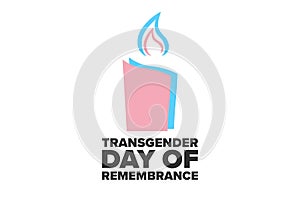 Transgender Day of Remembrance. November 20. Holiday concept. Template for background, banner, card, poster with text