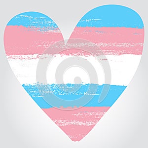 Transgender pride flag in a form of heart photo