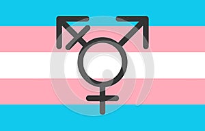 Transgender pride symbol and flag. LGBT community. Against discrimination. Vector illustration