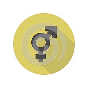 transgender sign long shadow icon. Simple glyph, flat vector of web icons for ui and ux, website or mobile application