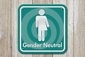 Transgender sign with text Gender Neutral