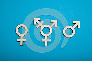 Transgender symbol, activism and rights. Civil trans, bisexual concept