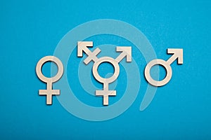Transgender symbol, activism and rights. Civil trans, bisexual concept photo
