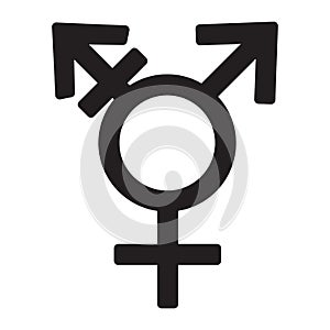 Transgender symbol icon sign isolated on white, vector illustration
