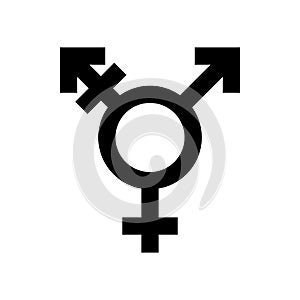 Transgender symbol isolated on white. Trans gender