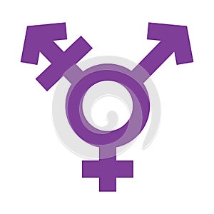 Transgender Symbol in Simple Outline Violet Color Design. Sexual Orientation Vector Gender Sign photo