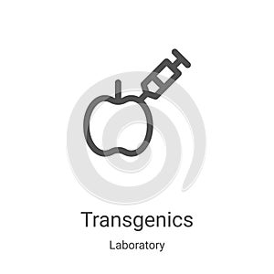 transgenics icon vector from laboratory collection. Thin line transgenics outline icon vector illustration. Linear symbol for use photo