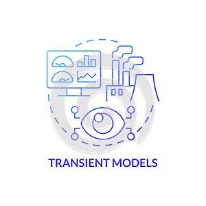 Transient models blue gradient concept icon