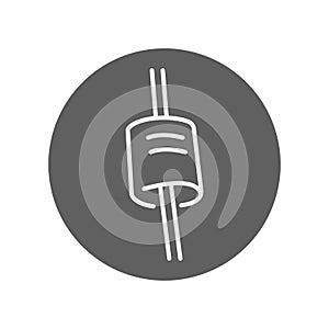 Transient voltage black line icon. Pictogram for web page