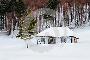 Transilvania, Romania. Winter mountains landscape