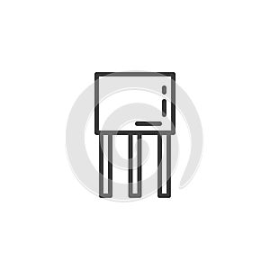 Transistor chip line icon