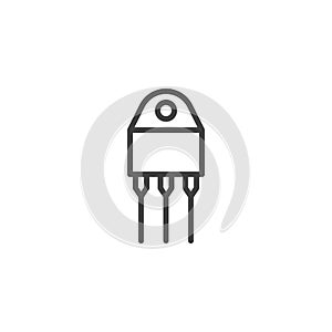 Transistor chip line icon