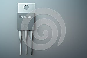 Transistor on a dark background. With copyspace