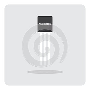 Transistor for electronic circuits board icon.