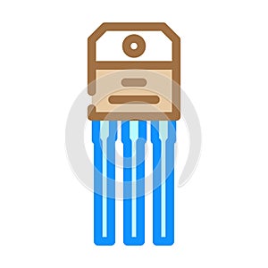 transistor electronic component color icon vector illustration