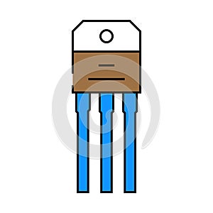 transistor electronic component icon color illustration
