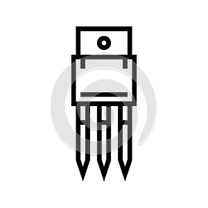 transistor electronic component line icon vector illustration