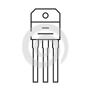 transistor electronic component line icon vector illustration