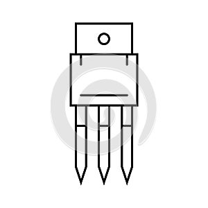 transistor electronic component line icon vector illustration