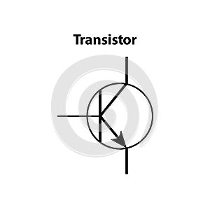 Transistor. electronic symbol. Illustration of basic circuit symbols. Electrical symbols.