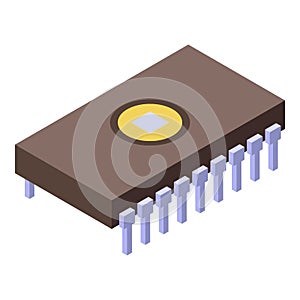 Transistor icon, isometric style