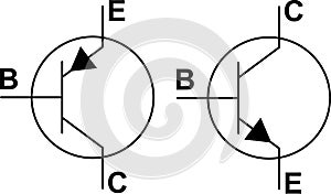 Transistor NPN PNP symbols photo