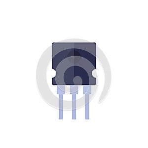 transistor or semiconductor icon, flat design