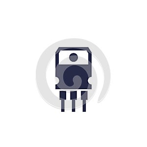 transistor, semiconductor icon on white