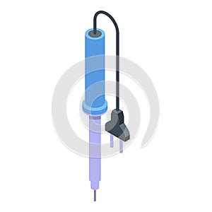 Transistor soldering iron icon, isometric style