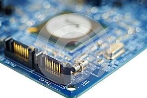 Transistors and chips on the motherboard