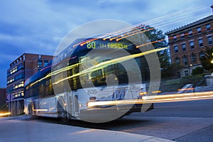 Transit Bus at Night photo