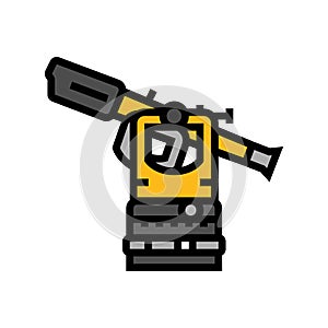 transit level tool civil engineer color icon vector illustration