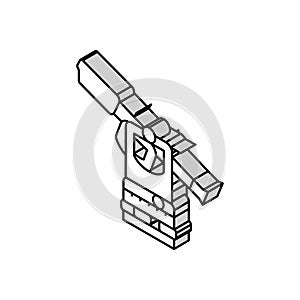 transit level tool civil engineer isometric icon vector illustration