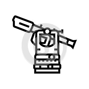 transit level tool civil engineer line icon vector illustration