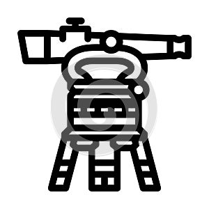 transit level tool civil engineer line icon vector illustration