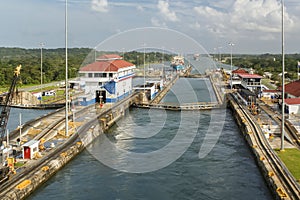 Transiting Gatun Locks, Panama Canal